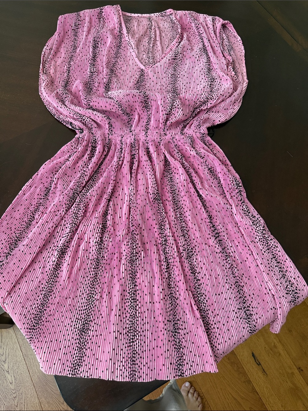 Vintage 70s Pink abstract polka dot Mini Dress